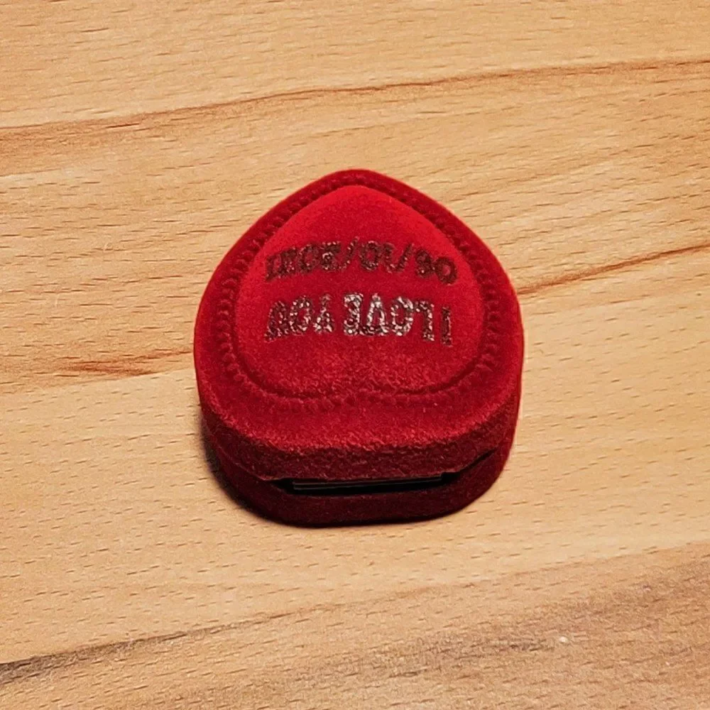 Personalized Heart Ring Box - Custom Engraved Ring Box - Handwriting Ring Box